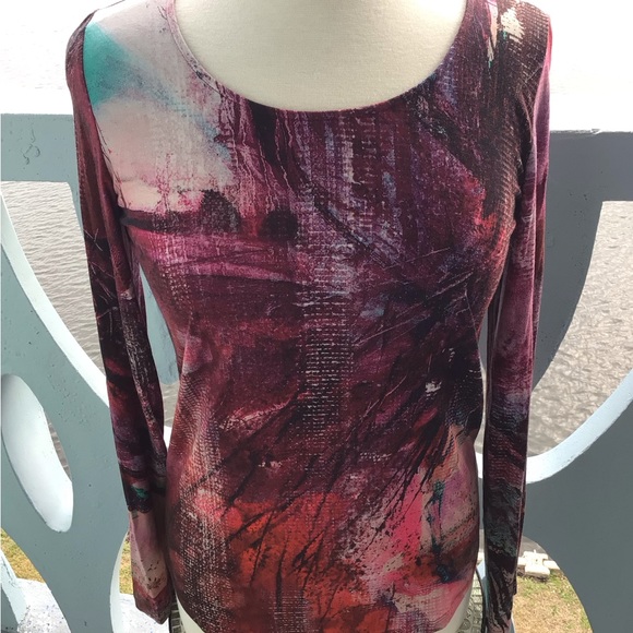 Piazza Sempione Long Sleeve Graphic Dress Shirt Made in Italy - Picture 4 of 6